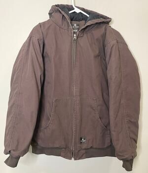 C.W. HART Youth Insulated Brown Hooded Work Jacket Boys Size XL